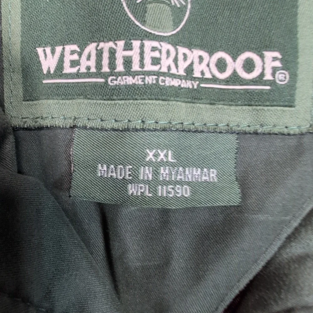 Weatherproof‎ Jacket Mens XXL Green Windbreaker Pockets Lined Athletic Soft